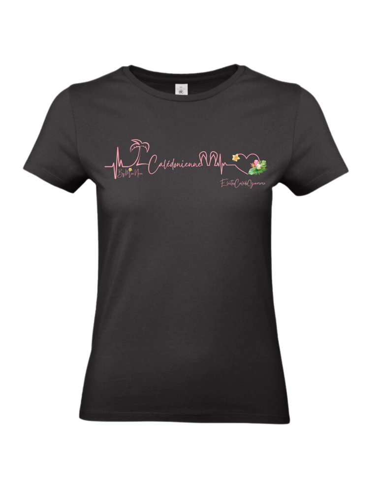 ECG COEUR - TS Femme ajusté NOIR
