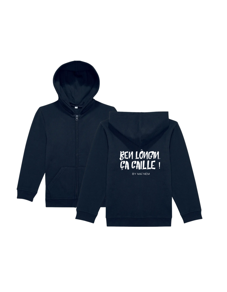 Sweat zip enfant gris chiné