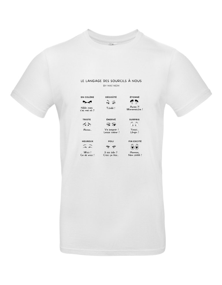 TS Adulte unisexe - Le langage des sourcils - Gris trapard