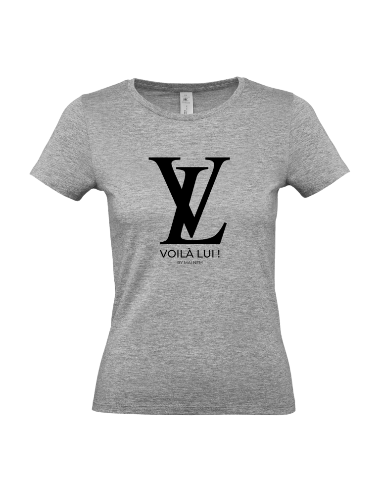 TS FEMME AJUSTÉ - Voilà lui BLANC MAYO KRAFT
