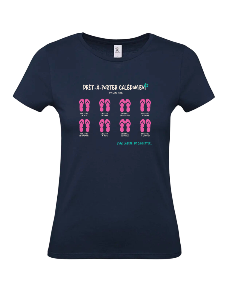 TS Femme ajusté - Prêt à porter Calédonien - Bleu marine
