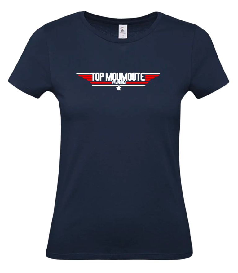 TS Femme ajusté - TOP MOUMOUTE - Chien bleu
