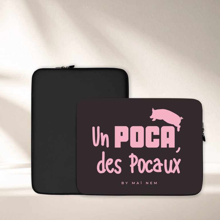 Un poca, des pocaux - Housse ordinateur rose